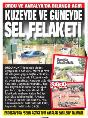 Sel felaketlerini gazeteler nasıl gördü