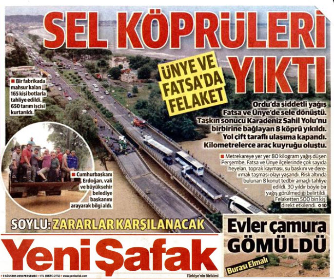 Sel felaketlerini gazeteler nasıl gördü